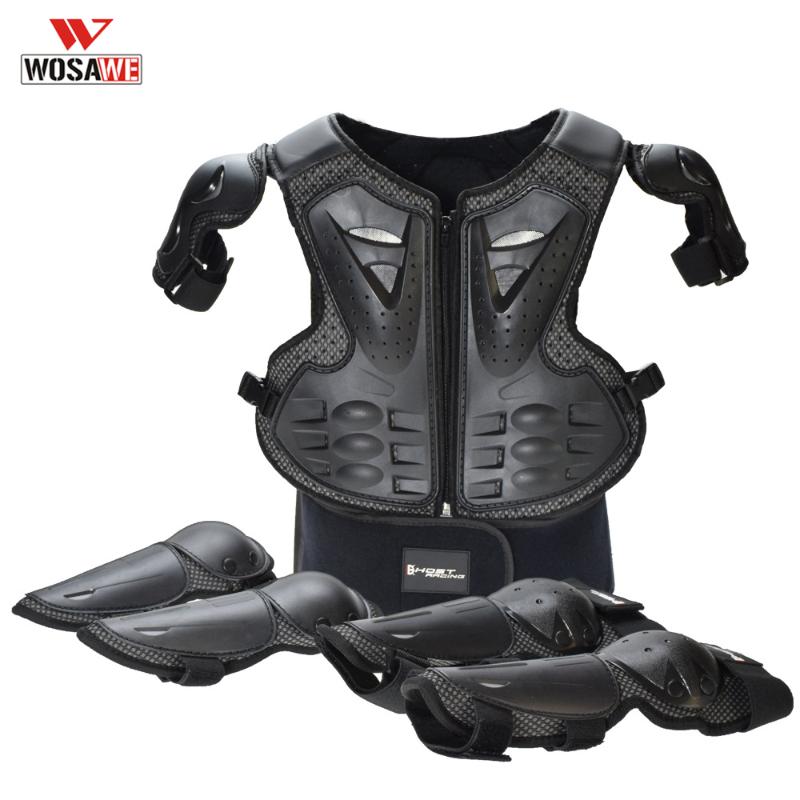 

WOSAWE Children's Motorcycle Armor Body Armor Vest Motos Jacket Back Shoulder Kids Body Protector Gear Motobike Armored Girder