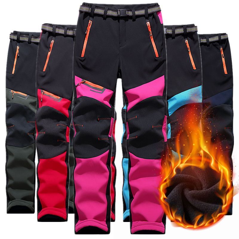 

Women Winter Hiking Pants Waterproof Outdoor Fleece Softshell Trousers Male Travel Climbing Camping Trekiing Skiing Pants TX353, Women green
