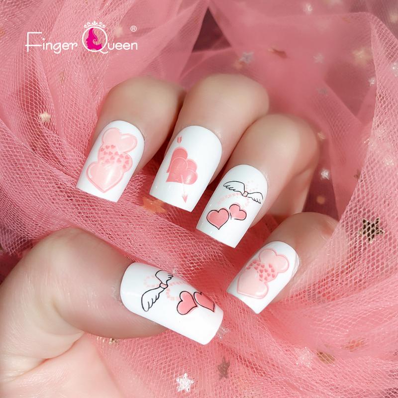 

fake nails 24pcs False Nails Girly Cartoon Pattern Acrylic Nail Tips Suitable for Professional Salon or Home Use Girl nail, A-208