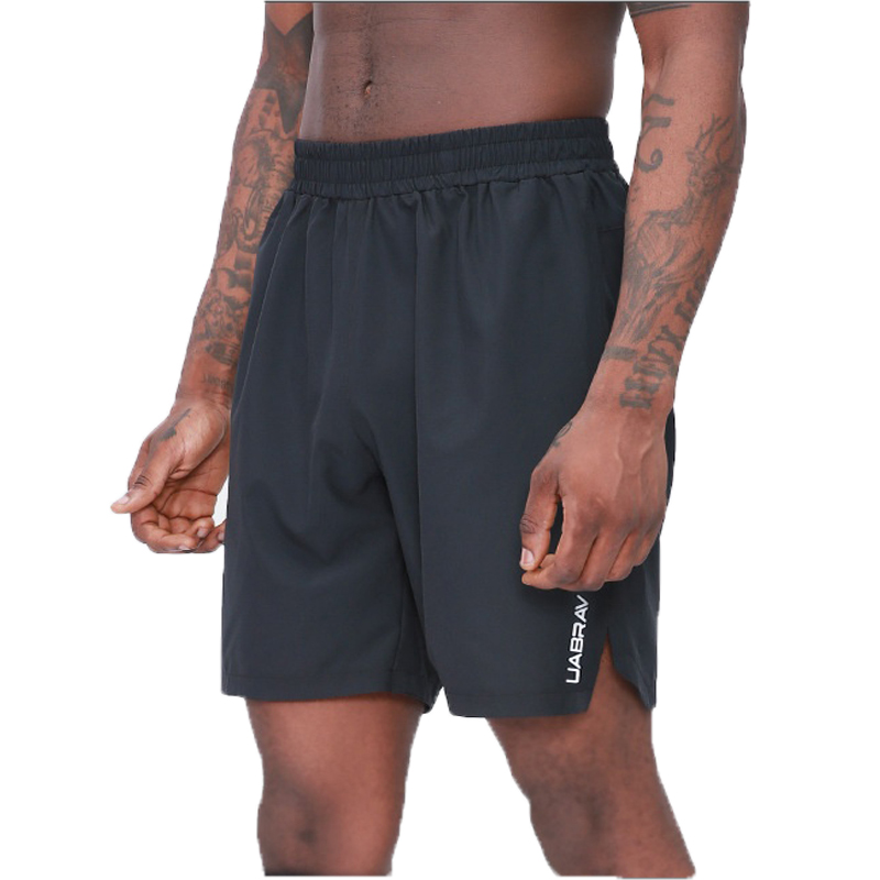 

4 Colors Summer Men's Running Shorts Polyester Spandex Breathable Quick Dry GYM Fitness Jogging Sport Training Athletic Shorts, Black