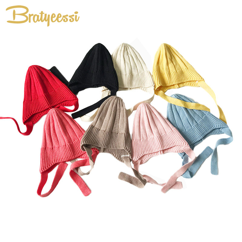 

2020 Winter Baby Hat Candy Color Cotton Knitted Kids Beanie Baby Bonnet Infant Cap for Girls Boys Children Hats, Fuchsia