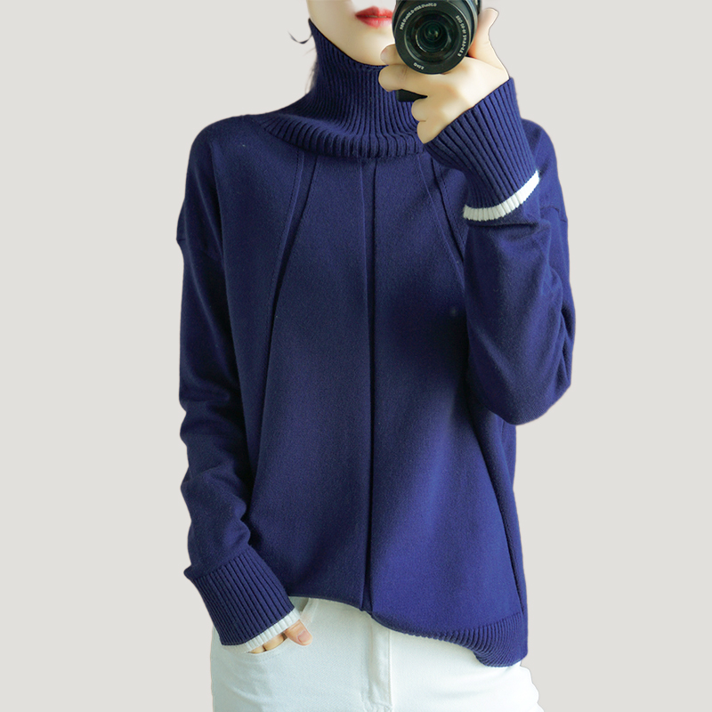 

thick Turtleneck sweater women winter long sleeves pullover knitted jumper warm fashion stylish top female sweaters plus size, Gray