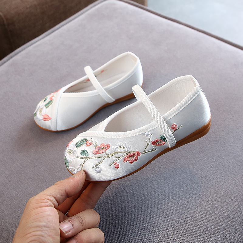 

Children's Hanfu Shoes Girls Embroidered Shoes Cloth Children's Baby Costume Show Chinese Style, Blue