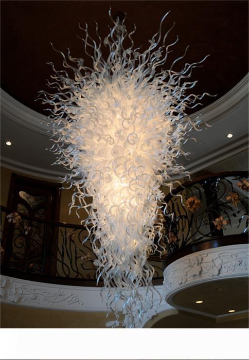 

Customized Modern Luxury Chandeliers Pure White Large Blown Glass Pendant Lamps Decorative lighting