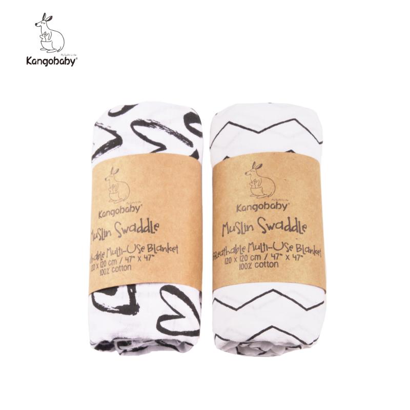 

2 pieces/pack Muslin 100% Cotton Baby Swaddles Soft Newborn Blankets Black White Gauze infant wrap, S10s12