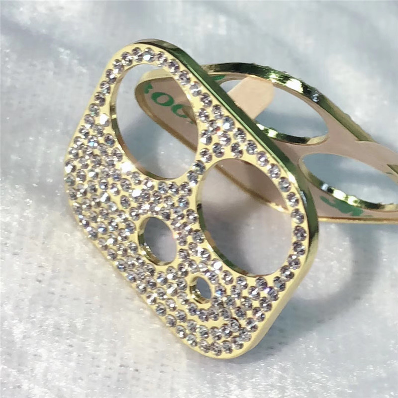 

Hot Luxury Rhinestone Diamond Camera Film Protector Case For iPhone 11 Pro MAX Lens Protection Sticker Glitter Bling Back Cover