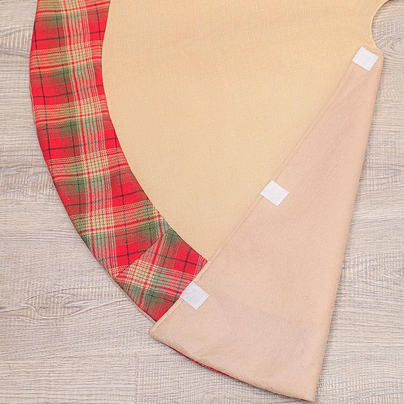 

48 inch linen red flowers Christmas decoration tree skirt Christmas tree decoration accessories apron mat layout
