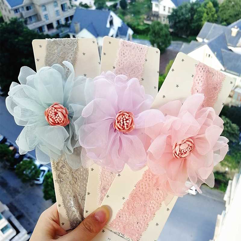 

10PCS/LOT Kawaii Korean Floral Hairbands Kids Elastic Soft Flower Hair Band Modish Girls Princess Multicolor Headbands, Mixed colors b