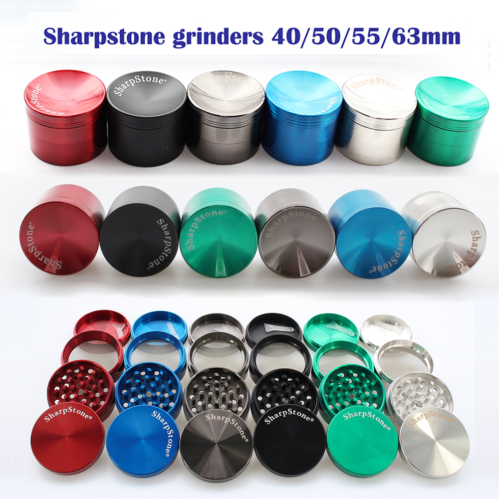 

SharpStone Flat/Concave Zinc Alloy Dry Herb Grinders 40mm 50mm 55mm 63mm 4 parts Tobacco Grinder herb grinder cnc te Spice Crusher