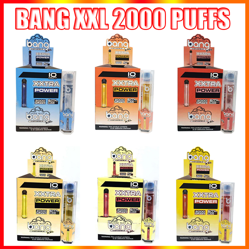 

NEW Bang XXL Disposable Vape Pen Device 800mAh Battery 6ml Pods Empty Vapors 2000 Puffs Bang XXtra VS Puff Xtra Posh Plus XL