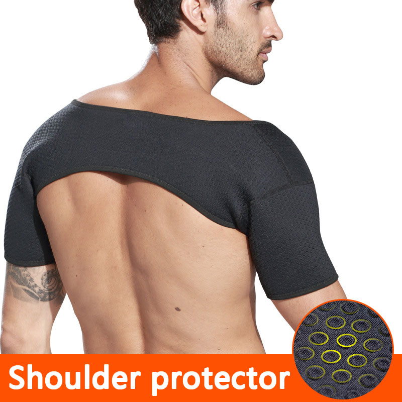 

Shoulder Brace Adjustable Support Pressure Pad Prevention Sprain Soreness protector Badminton keep warm, Black