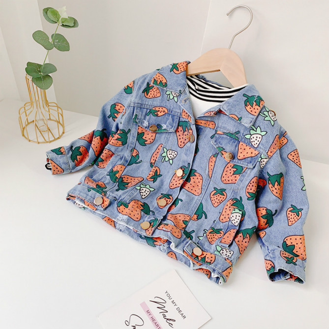 

Girl Designer Jackets Kids 2020 Autumn Fashion Full Printed Strawberry Jacketrs Children Cute Rolita Style 2020 Jacket Girls Hot Sale Coat, Blue