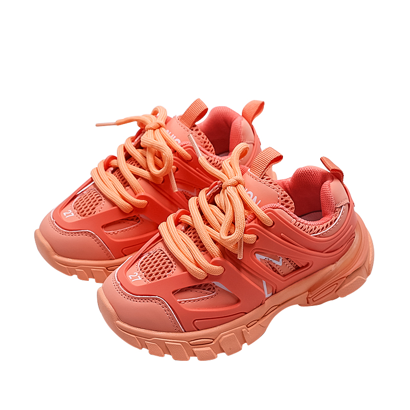 

Boys Girls Lace-Up Chunky Sports Sneakers Toddler Little Big Kids Fashion Brand Trainers Children School Casual Walking Shoes, Black