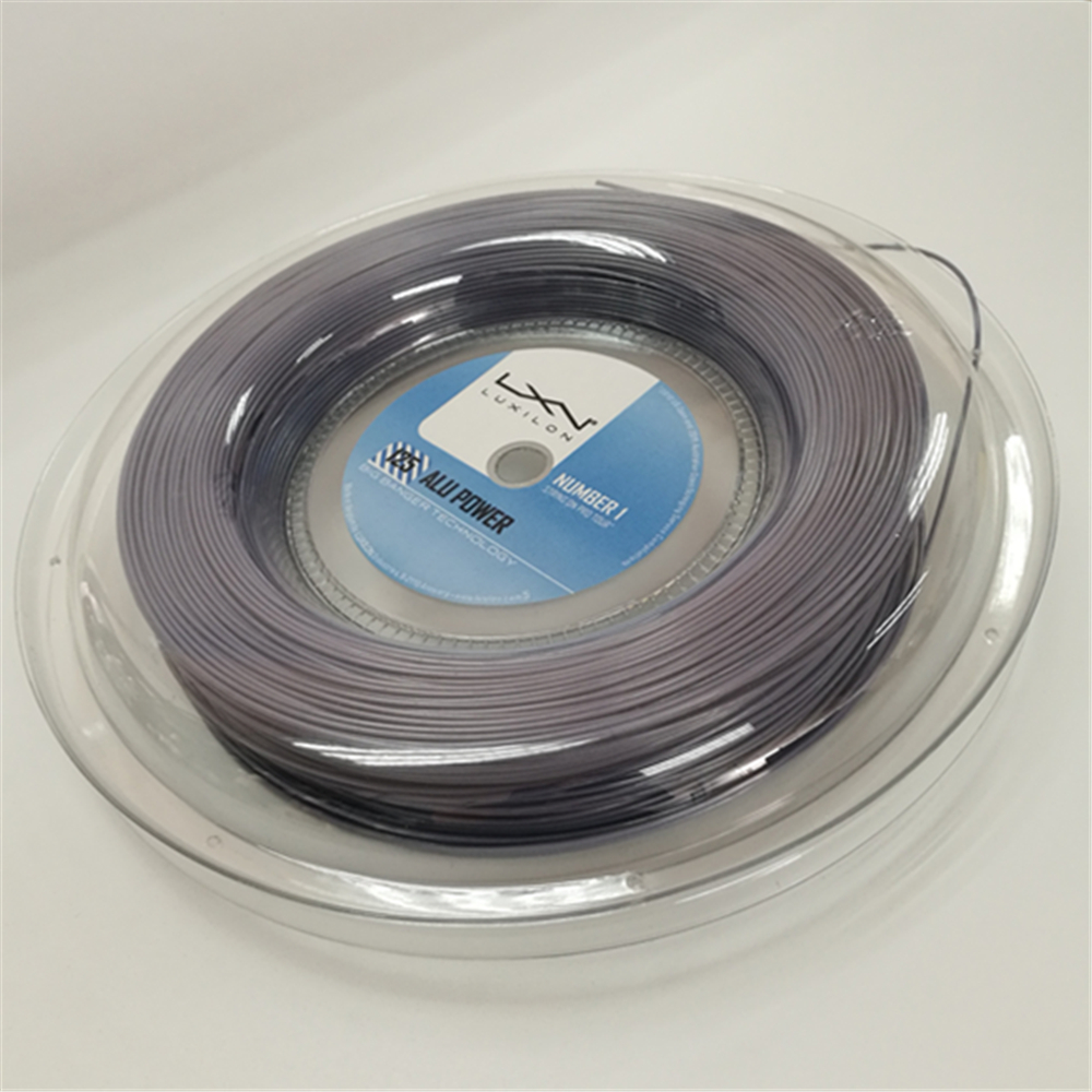 

High Quality No Printing LUXILON Big Banger Alu Power Tennis String Gray Color 200M Reel Polyester Tennis String