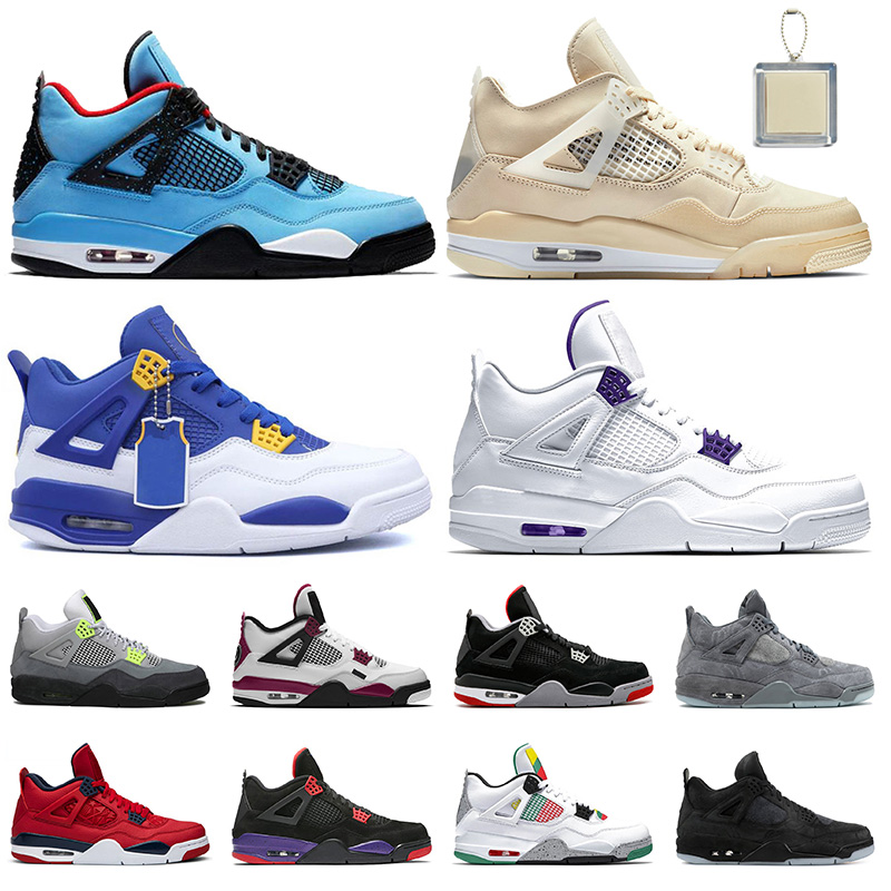 

Travis 4 Top quality Jumpman IV off Sail 4 4s women mens Curry Court Purple basketball shoes Neon Bred fashion trainers sneakers, A9 fiba 40-47