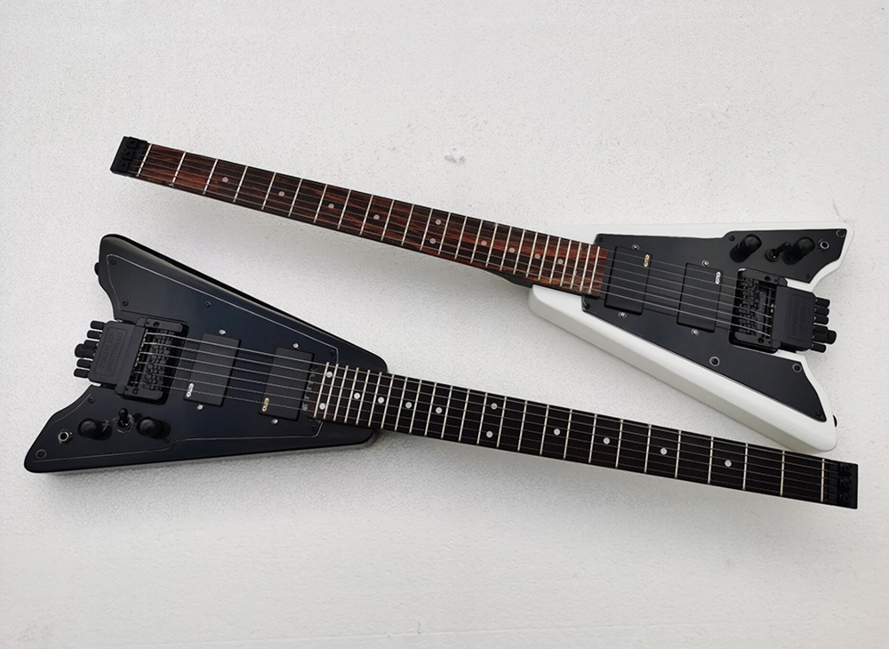 

Two Colors headless electric guitar with EMG pickups,floyd rose,rosewood fretboard,24 frets,can be customized as request