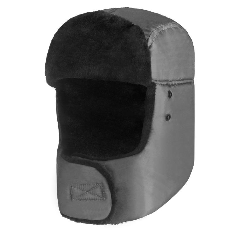 

Winter Men Women Warm Trapper Hat Warm Winter Hat Ear Flap Chin Strap Neck Warmer Windproof Trapper, Grey without mask