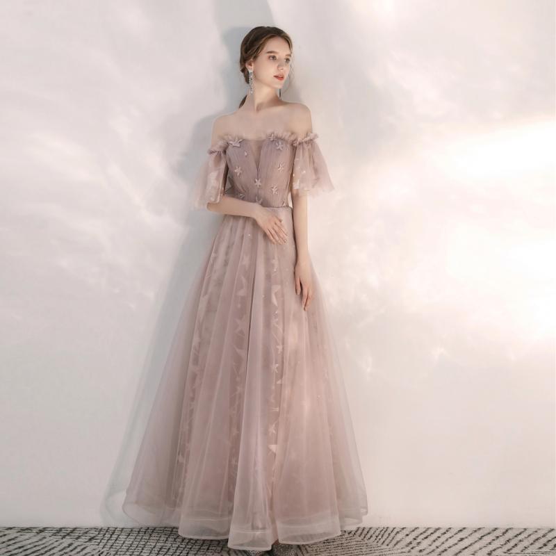 

Pink Off Shoulder Female 2020 Fashion Star Sequins Long Style Dress Woman Spring Summer Sexy Beach Maxi Mesh Dresses