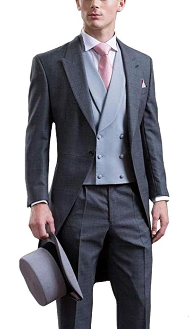 

2021 New Costume Homme Blue Suit Men's Suit Custom Korean Slim Men's Jacket 3 Pieces Dress (Jacket+Pants+Vest, Custom made