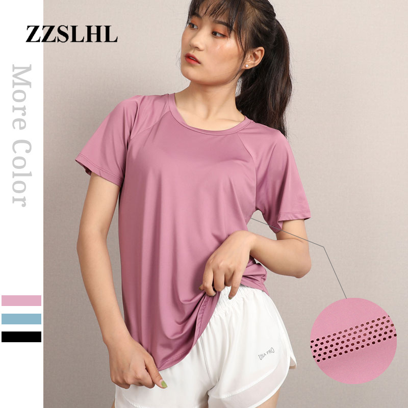 

xxxxl Plus Size Women Short Sleeve Yoga Top Back Hollow Gym Sport T-shirt Quick Dry Breathable Shirt Fitness Running Sportwear, Black