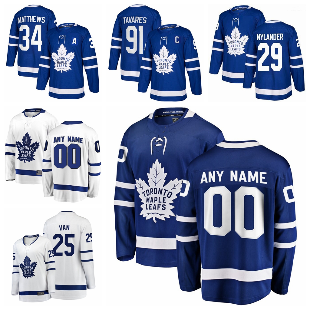 Toronto maple leafs Jersey Hot drilling 34 Matthew 91 Tavares 16 Marner 44 Morgan Rielly Mens Customize any number any name hockey jerseys