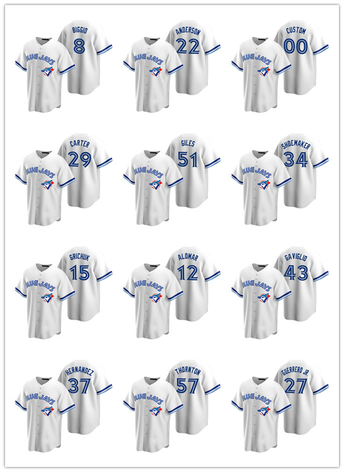 

Toronto Blue Jays MEN WOMEN YOUTH 27 Vladimir Guerrero Jr. 22 Chase Anderson Cooperstown Collection home baseball Jersey