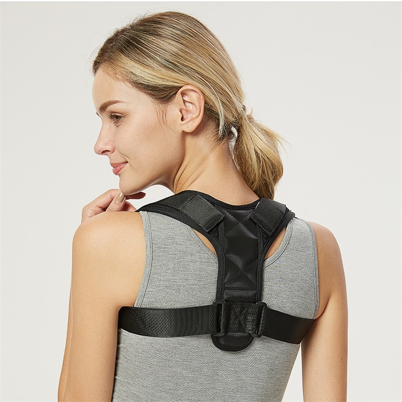 

KSY Adjustable Back Support Belt Back Posture Corrector Shoulder Support Lumbar Braces Belt Shoulder Posture Correction, Black