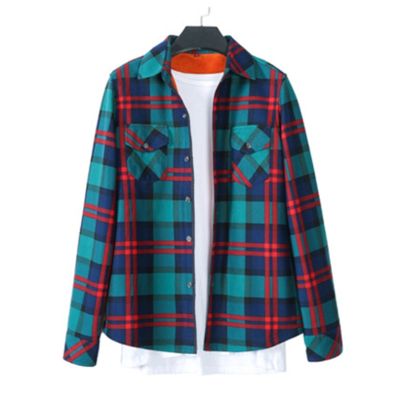 

New 2020 Winter -4XL Thick velvet Blusas long-sleeved women's plaid shirt flannel blouses feminina chemise femme camisas tops, -a5