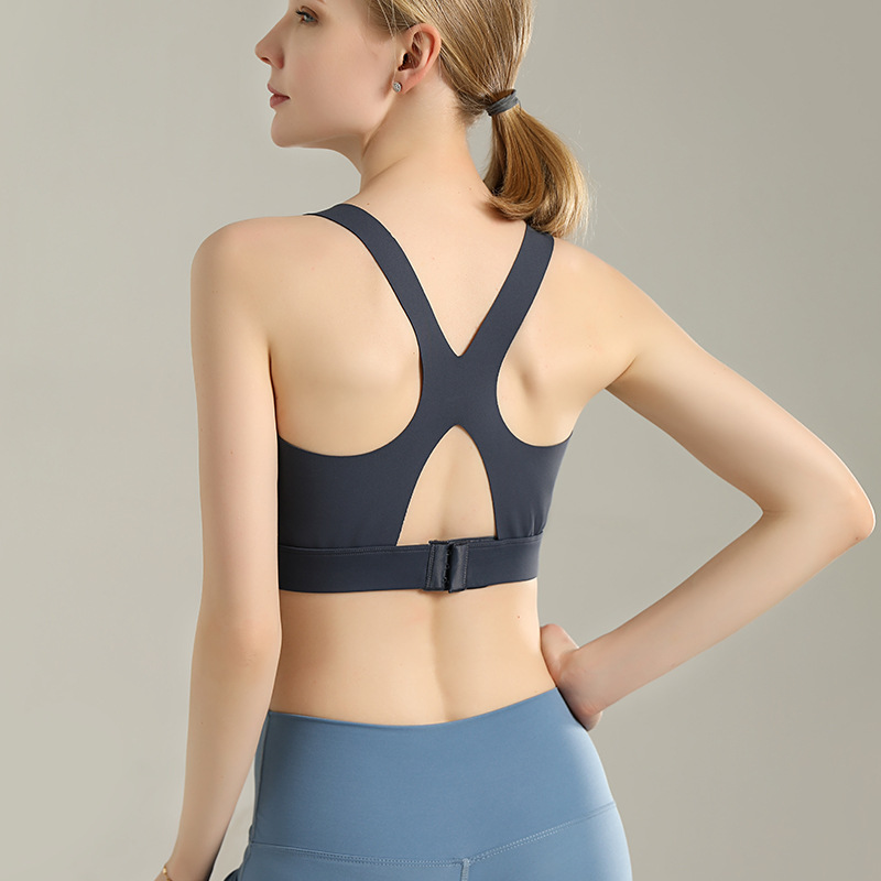 

Sexy Beautiful Back Yoga Bra Vest Women with Chest Pad Elastic Shockproof Fitness Running Seamless Sports Bras, Black