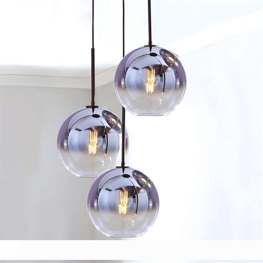 

Nordic LED Pendant Light LightingtSilver Gold Glass Pendant Lamp Ball Hanging Lamp Kitchen Fixtures Dining Living Room Luminaire led light