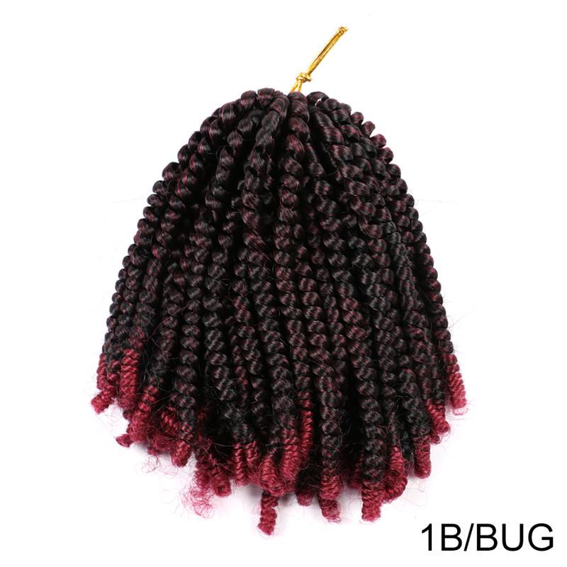 

Shanghair 8 inch Passion Twist Crochet Hair Spring Twist Hair Crochet Braids Synthetic Braiding Hair Extensions 100g/pc Pink Rainbow Grey, Tpurple/bug