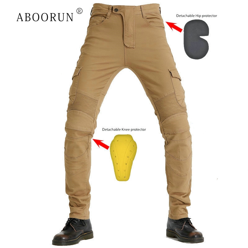 

Hi Street Men's Skinny Motorcycle Jeans Kneepad Biker Jeans Brand Racing Pants for Male, Black