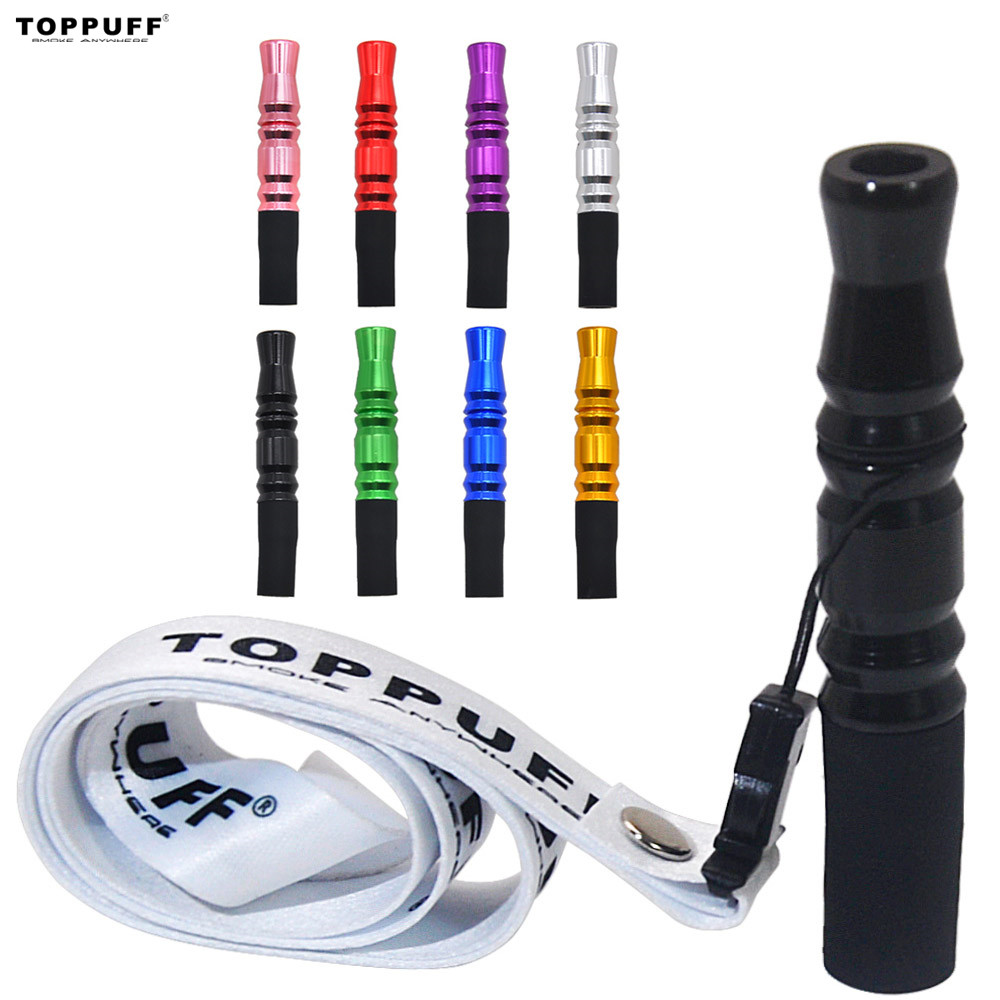 

Toppuff Metal Shisha Hookah Mouth Tips with Hang Rope Strap ChiCha Narguile Hookah Mouthpiece Hookah Accessories