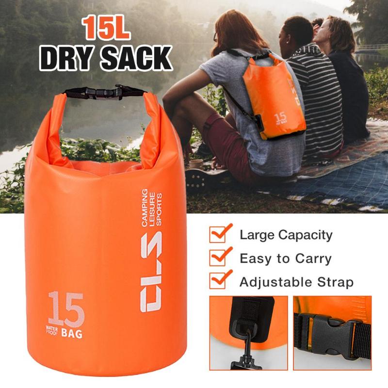 

15L Waterproof Dry Bag Pack Sack Swimming Rafting Kayaking River Trekking Floating Sailing Canoing Boating Water Resistance, Other