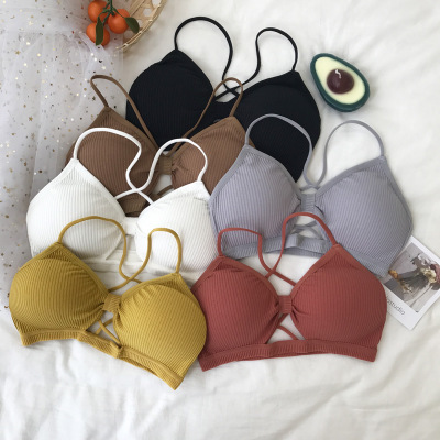 

2020 new girlish underwear with no rims gathers with a tube top multicolor suspenders sexy classic tops, White