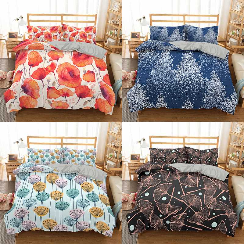 

ZEIMON Floral Printed Bedding Set 3d Flowers Printing Single Queen King Duvet Cover Sets Microfiber For Bedroom Decor, Sxj0619-2