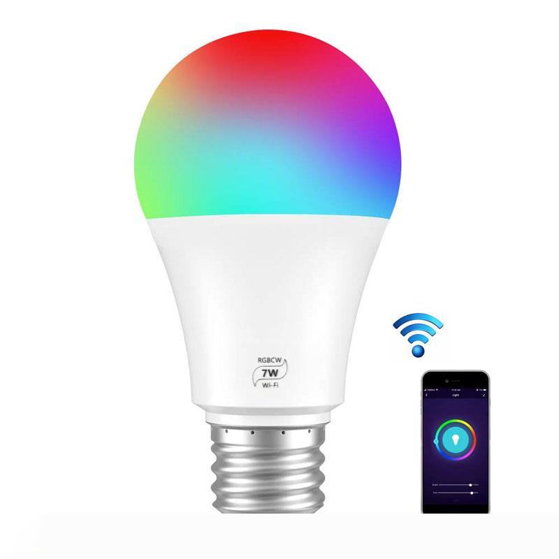 

Smart WiFi Bulb RGBC LED Bulb A19 7W 500LM Dimmable Colorful Bulb compatible with Alexa and Google Home