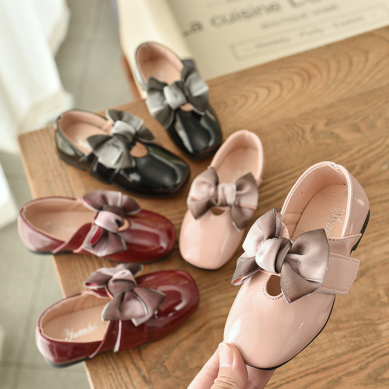 

Fashion Girls Kids Children Flats Shoes Rubber Shoes Princess Sweet For Evening Party Kids Studentd Simple Classic Design 2020, Black