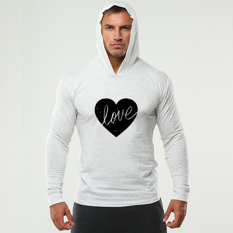 

New Men hooded Sport T-Shirt Athletics Long Sleeve Men Quick Dry Men's Running T-shirts Gym Clothing, Black