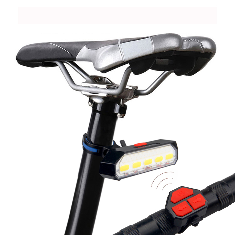 

Bike Lights Wireless Taillight USB Rechargeable Bicycle Rear Lamp Safety WarningTurn Signal Light With Remote Control