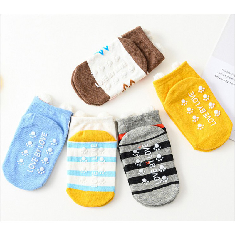 

2020 Cotton Baby Girl boy Socks Kids Free Shipping Childrens non slip cotton 0-6year 10pair/lot New Arrived spring summer autumn, Beige
