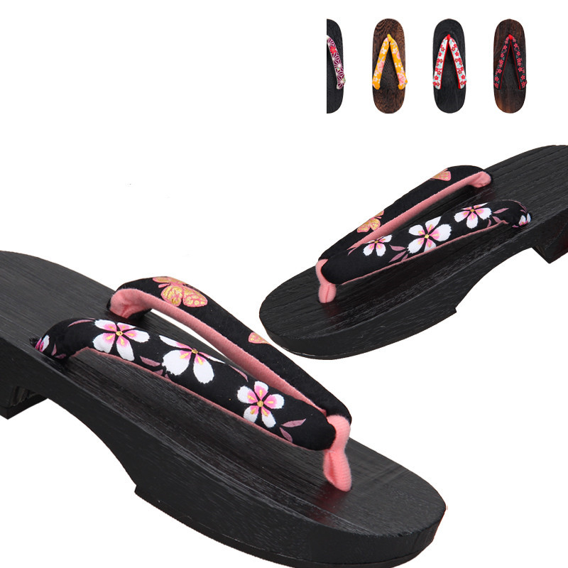 

Demon Slayer Anime Cosplay Shoes Men Women Traditional Samurai Japanese Geta Wooden Flip Flops Kamado Nezuko Tanjirou 2020
