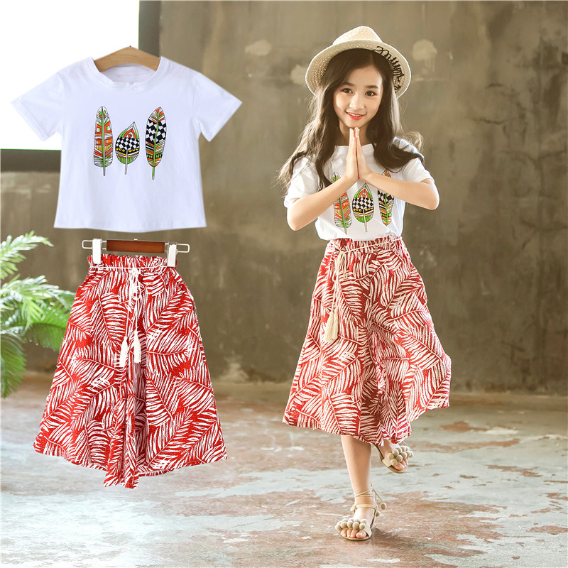 

Children Girls Summer Clothes Fashion Kids Clothes Set Teenage Girls Summer Set 6 8 10 11 12Y Boutique Kids Clothing Outfit 2020, Gc04 a