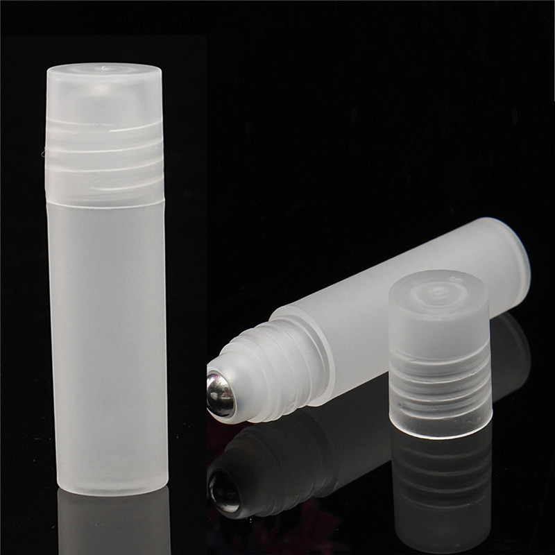 

5ml 10ml Empty Roll On Stainles Perfume Attar Oil Liquids Tube+Steel Roller Ball For Perfume Essential Oil Plastic Bottles