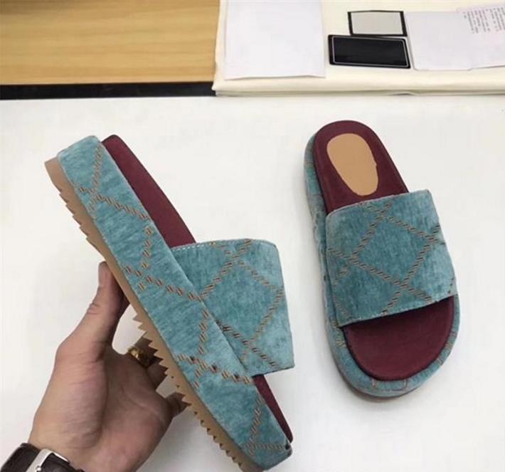 

designer autumn winter luxury slippers ladies dress outdoor platform sandals canvas real leather slippers black yellow fashion, Color 7