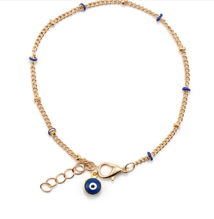 

EVIL EYE New fashion golden alloy bracelet for girl jewelry 4 colors evil eye bead charm chain bracelet best gift for lovers