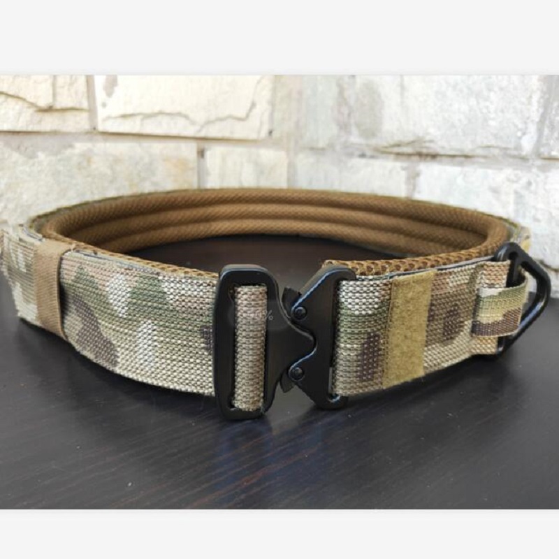 

Outdoor Multicam Army Fighter Belt Hunting Shooter Belt Double Layer Hard CP, Mc