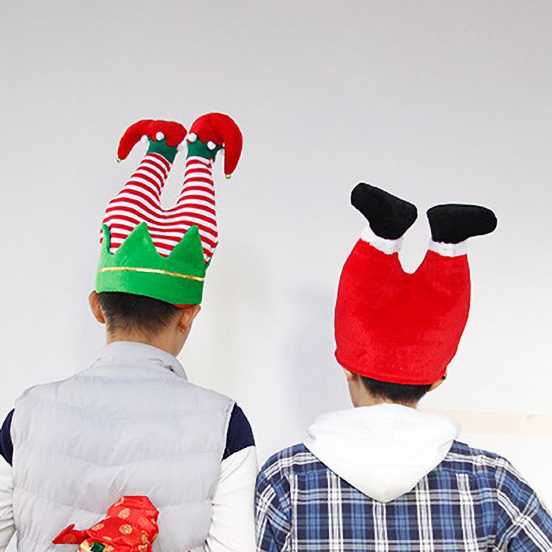 

Lovely Christmas Hat Creative Funny Soft Plush Christmas Decorations Clown Pants Legs Children Adult Hat
