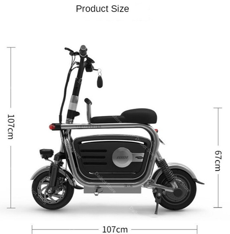 Electric Folding Bicycle Two Wheels Electric Bicycles Electric Scooter For GirlsLadies With SeatPet Basket 48V 80KM 40KMH (7)