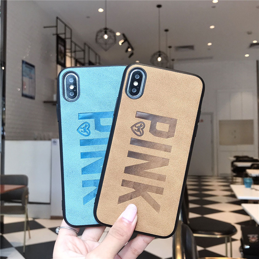 

Cute 3D embroidery PINK pink glitter bling soft case for iphone 6 S 7 8 plus X XR XS MAX cover for iphone 11 pro max